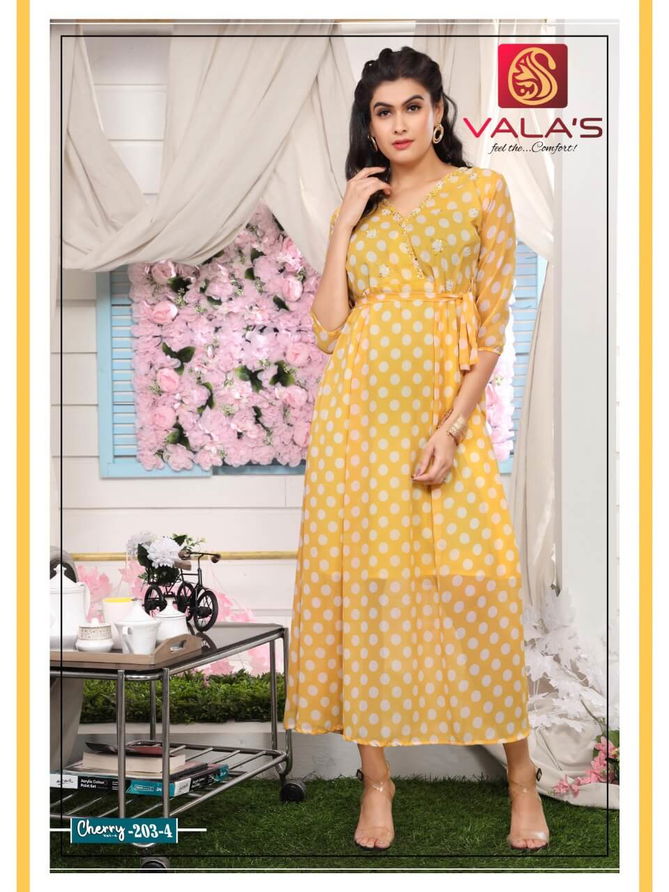 Valas Cherry 4 Stylish Designer Fancy Wear Georgette Kurti Collection